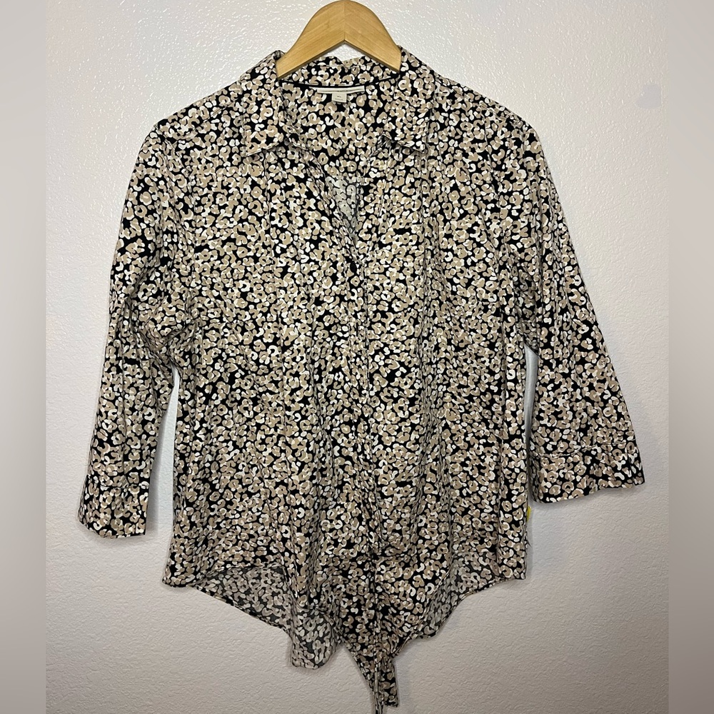 Dana Buchman cheetah print women’s button down size L